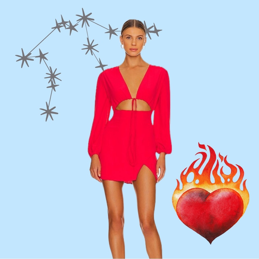 RED. Superdown- Selene wrap dress - Mini - Size 4 - Revolve